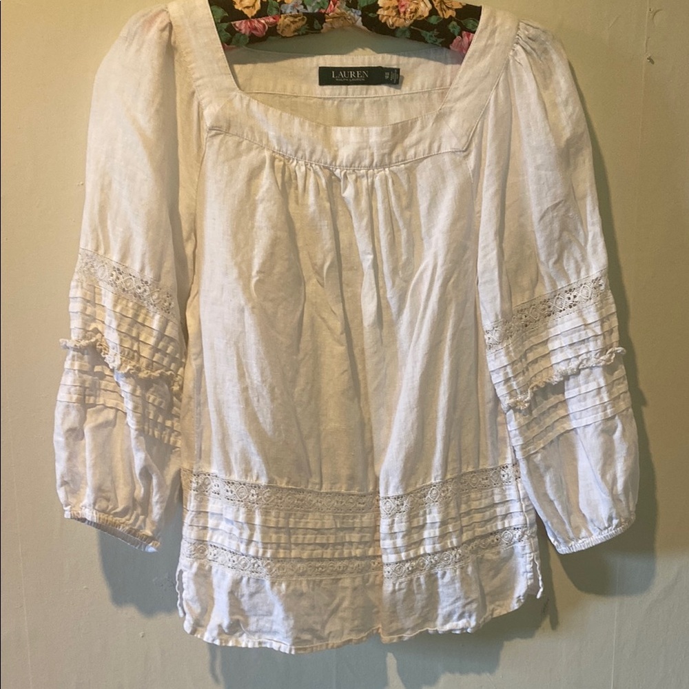 Linen top, 3/4 sleeves